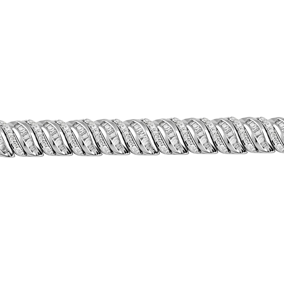 NY Closeout 14K White Gold Diamond I-G, SI Tennis Bracelet (7.00 In) 16.30 Grams 3.00 ctw image number 2