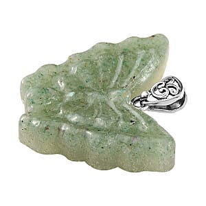 Freshened Green Aventurine Butterfly Pendant without Chain in Sterling Silver 39.00 ctw