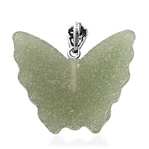 Freshened Green Aventurine Butterfly Pendant without Chain in Sterling Silver 39.00 ctw