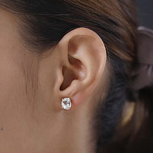 D'Joy Montezuma Prasiolite 2.25 ctw Solitaire Stud Earrings in Sterling Silver