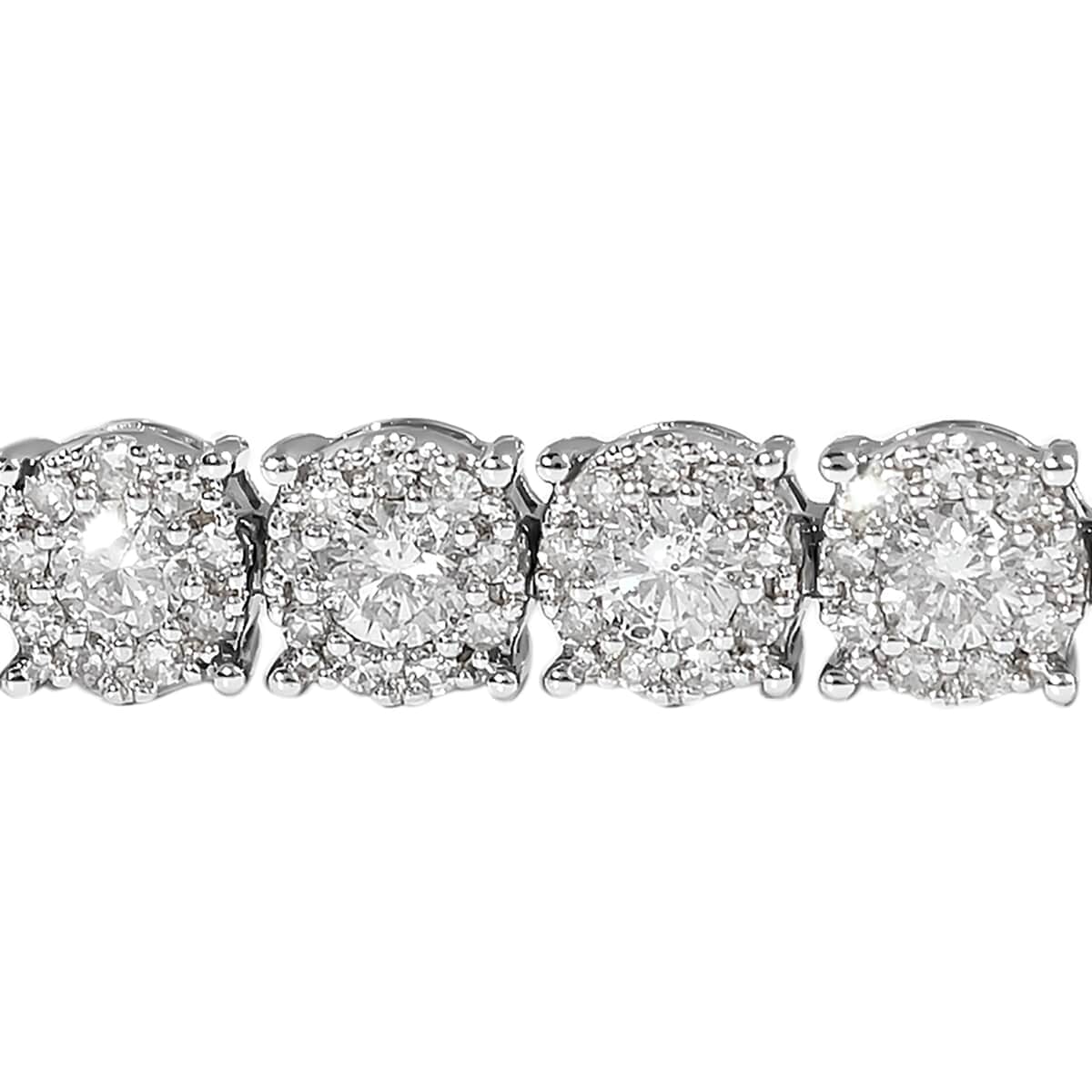 NY Closeout 10K White Gold Diamond (G-H, I1) Tennis Bracelet (7.00 In) (13.60 g) 5.00 ctw image number 2