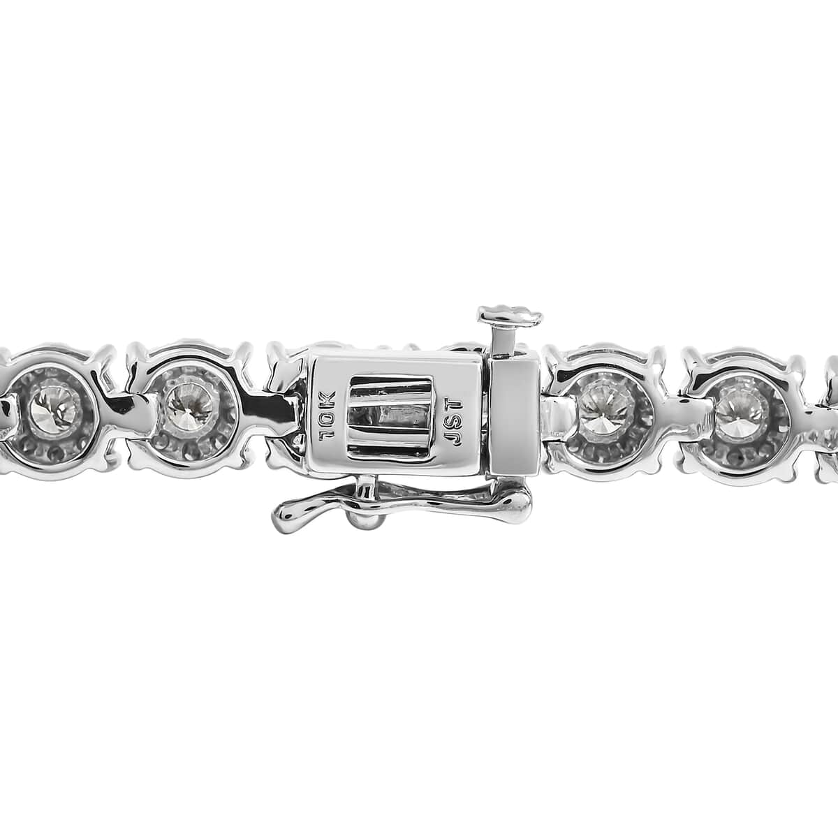 NY Closeout 10K White Gold Diamond (G-H, I1) Tennis Bracelet (7.00 In) (13.60 g) 5.00 ctw image number 3