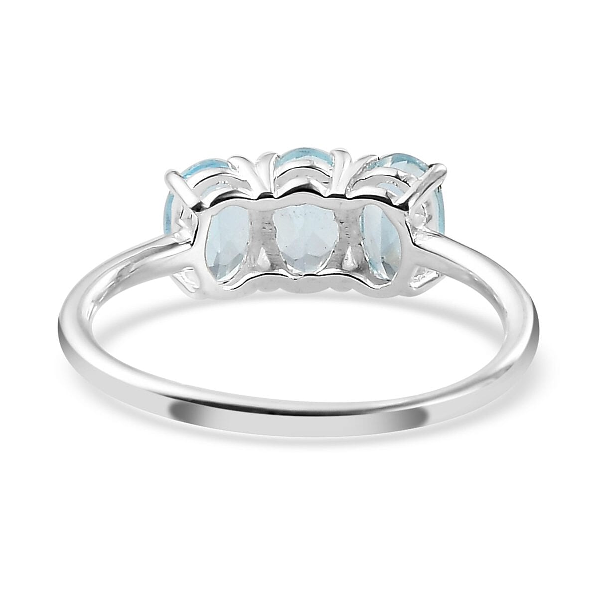 Sky Blue Topaz 3 Stone Ring in Sterling Silver (Size 10.0) 1.75 ctw image number 4