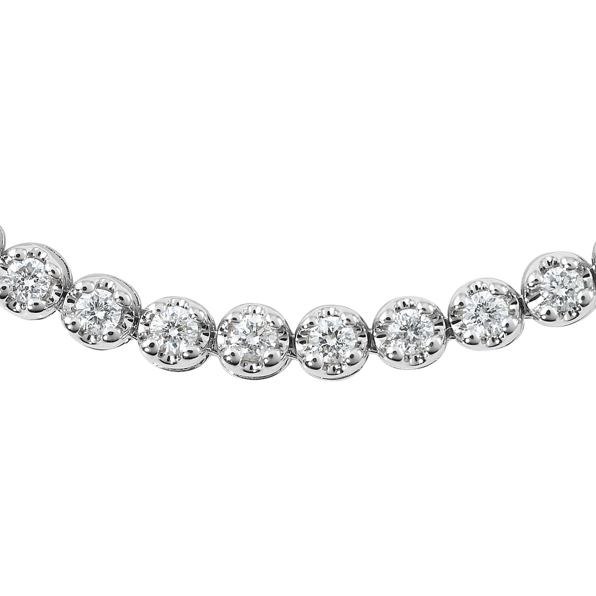 One Of A Kind NY Closeout 14K White Gold I-G SI Diamond Eternity Necklace 18 Inches 19.70 Grams 3.00 ctw image number 2
