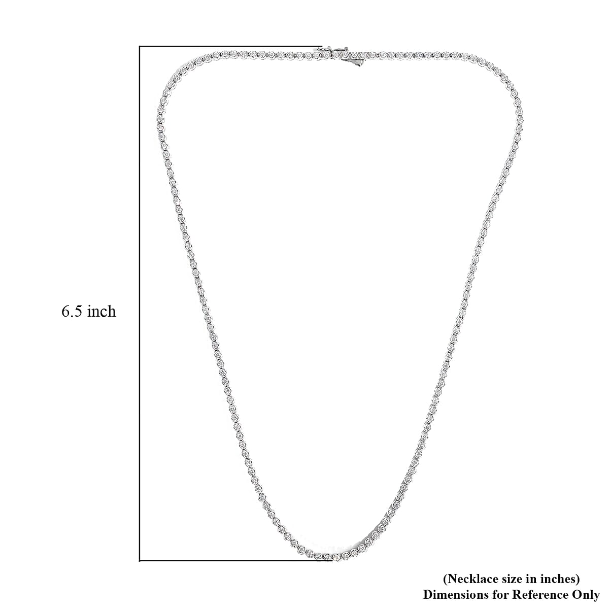 One Of A Kind NY Closeout 14K White Gold I-G SI Diamond Eternity Necklace 18 Inches 19.70 Grams 3.00 ctw image number 4