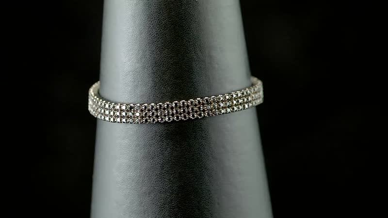 Black Diamond 2 Row Bracelet in Platinum Over Sterling Silver (7.25 In) 21 Grams 5.00 ctw