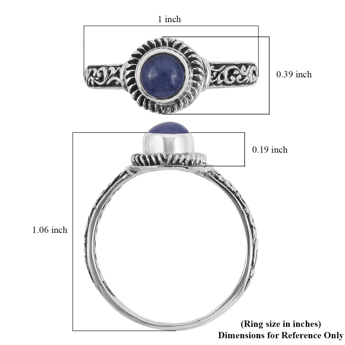 BALI LEGACY Tanzanite Solitaire Ring in Sterling Silver 1.25 ctw image number 5