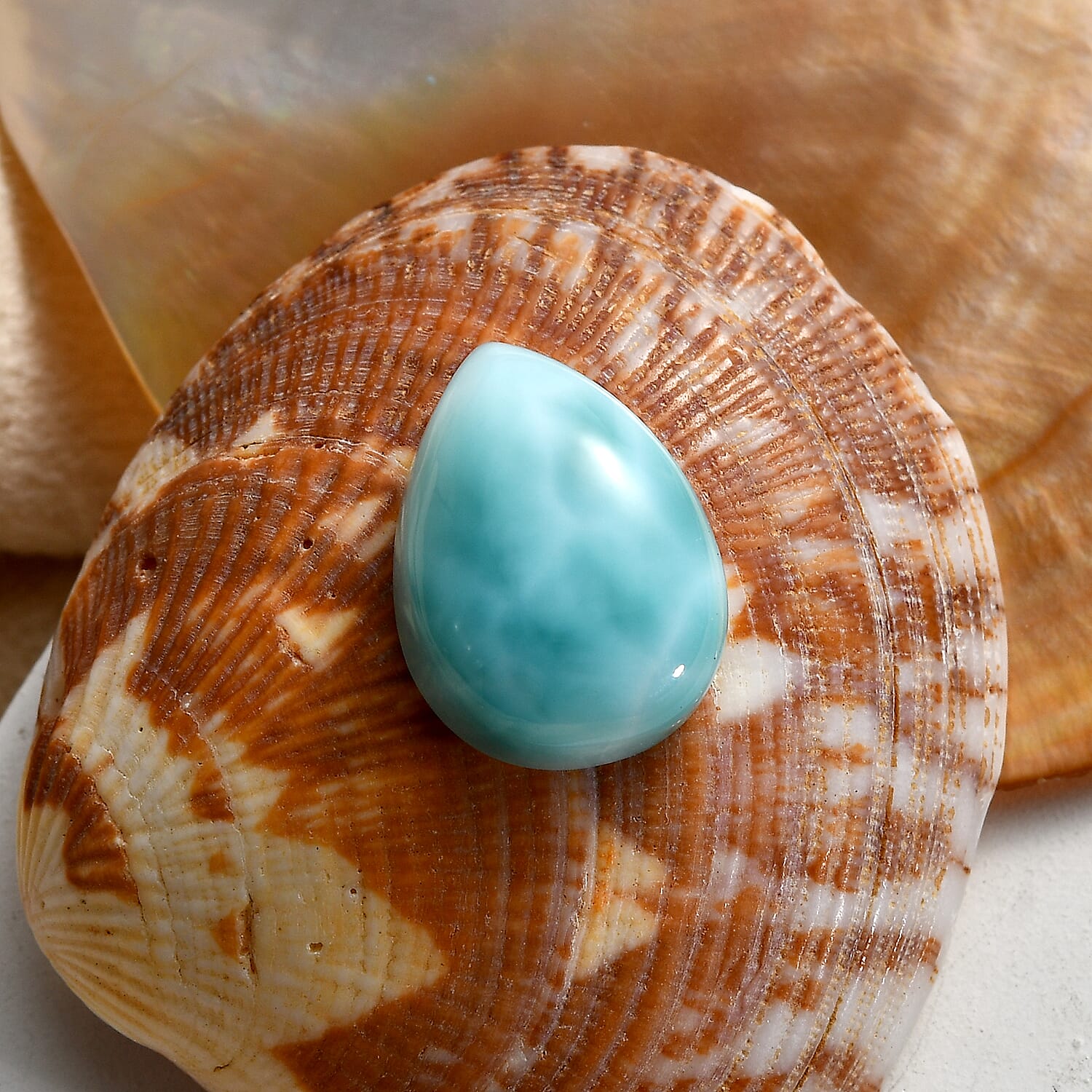 Larimar (Pear 14x10 mm) 4.85 ctw Loose gemstone