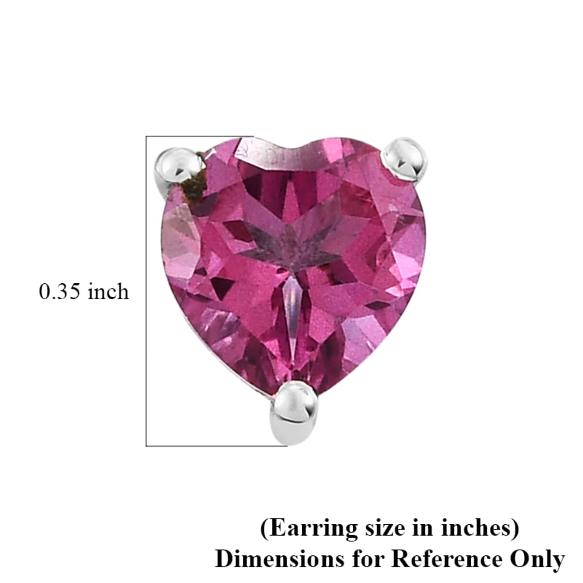 Pure Pink Mystic Topaz Heart Solitaire Stud Earrings in Platinum Over Sterling Silver 2.90 ctw image number 4