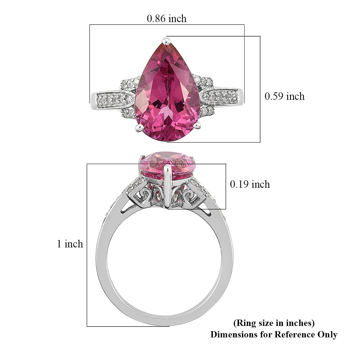 Pure Pink Mystic Topaz and Natural White Zircon Ring in Platinum Over Sterling Silver 5.50 ctw image number 5