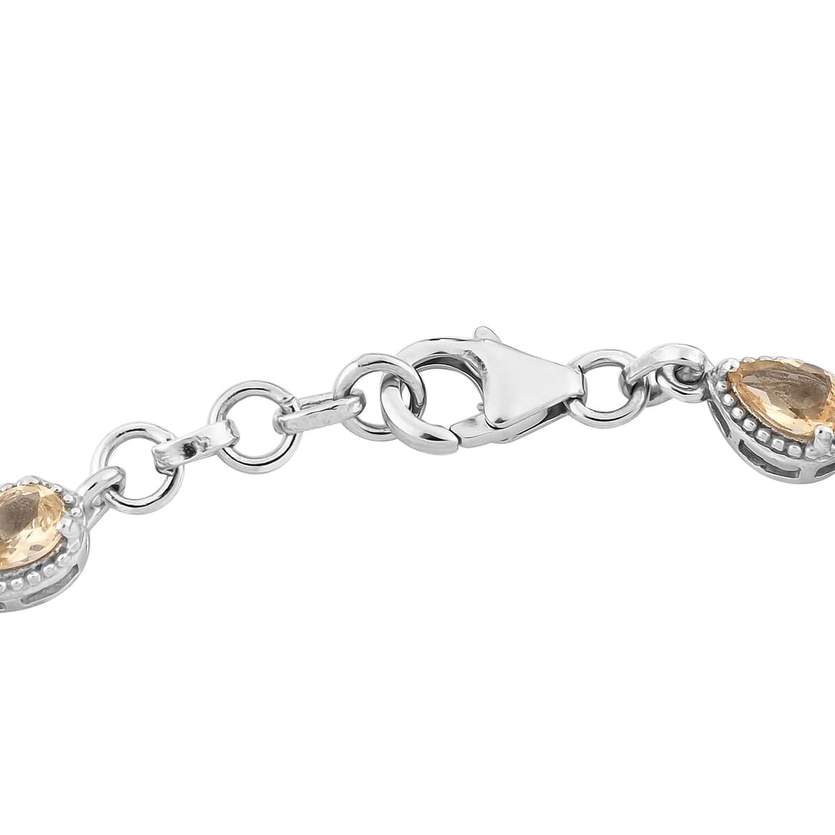 Premium Natural Imperial Topaz Link Bracelet in Platinum Over Sterling Silver (8.00 In) 8.75 ctw image number 3