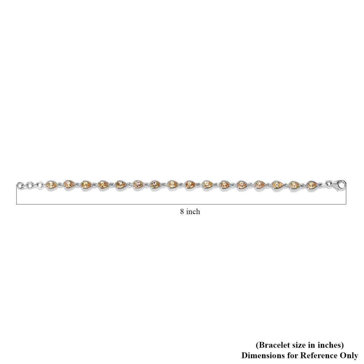 Premium Natural Imperial Topaz Link Bracelet in Platinum Over Sterling Silver (8.00 In) 8.75 ctw image number 4