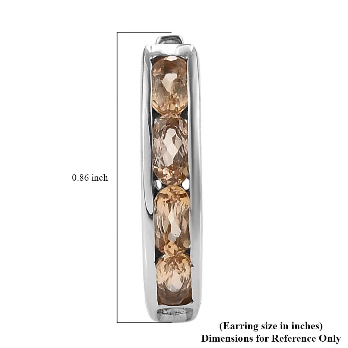 Premium Natural Imperial Topaz Hoop Earrings in Platinum Over Sterling Silver 2.15 ctw image number 4