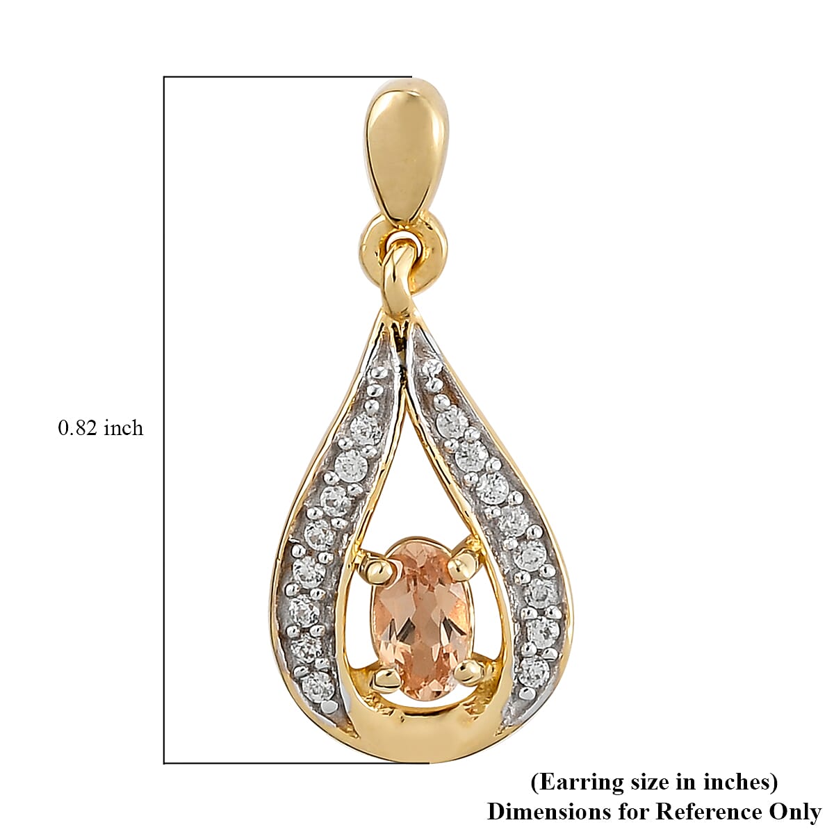 Natural Golden Imperial Topaz and Natural White Zircon Earrings in Vermeil Yellow Gold Over Sterling Silver 0.75 ctw