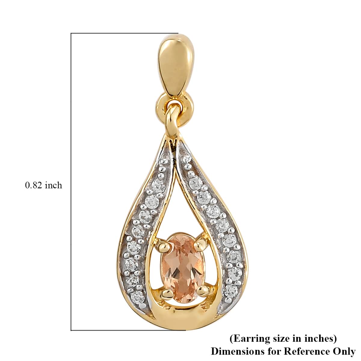 Natural Golden Imperial Topaz and Natural White Zircon Earrings in Vermeil Yellow Gold Over Sterling Silver 0.75 ctw image number 5