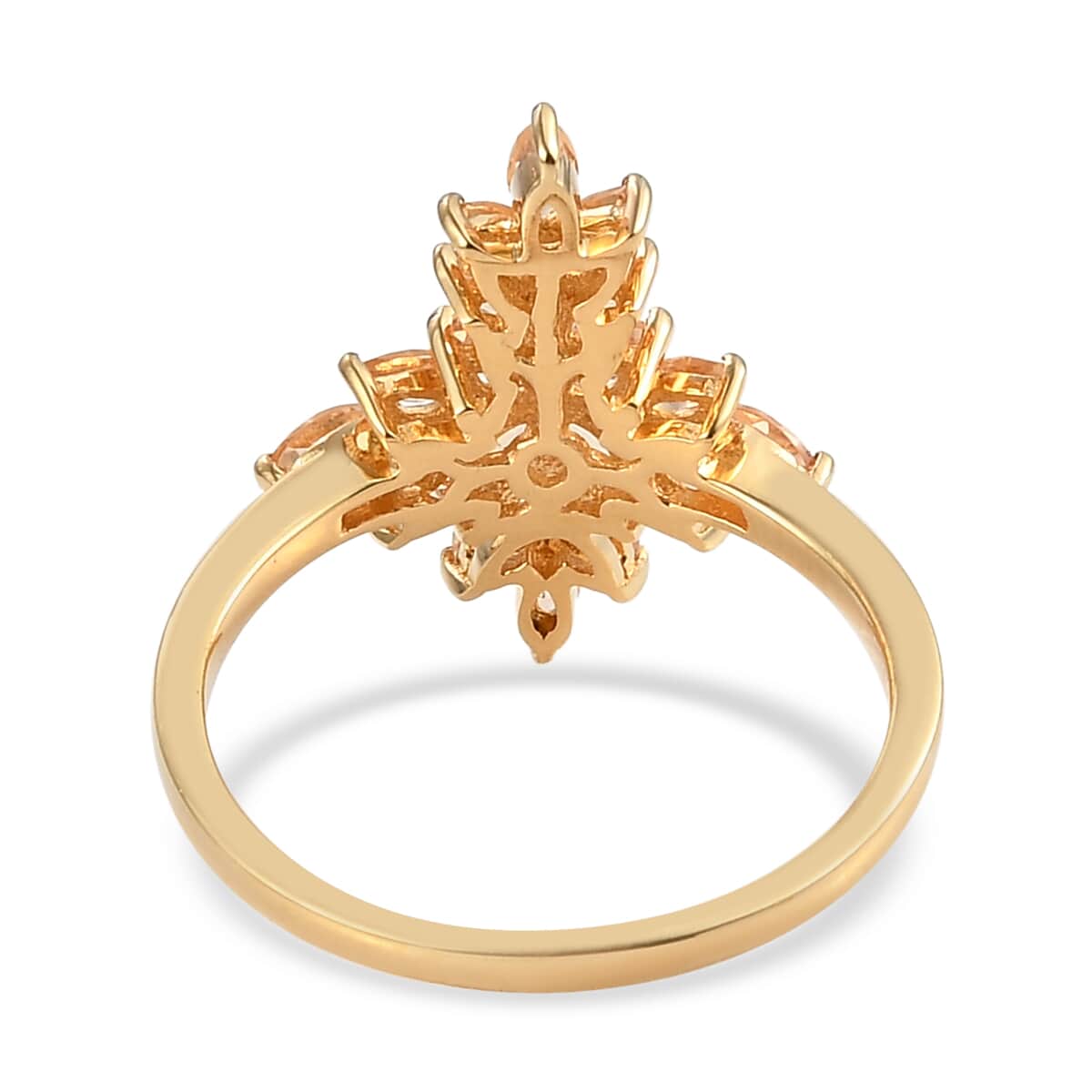 Natural Golden Imperial Topaz Cross Ring in Vermeil Yellow Gold Over Sterling Silver (Size 7.0) 1.65 ctw image number 4