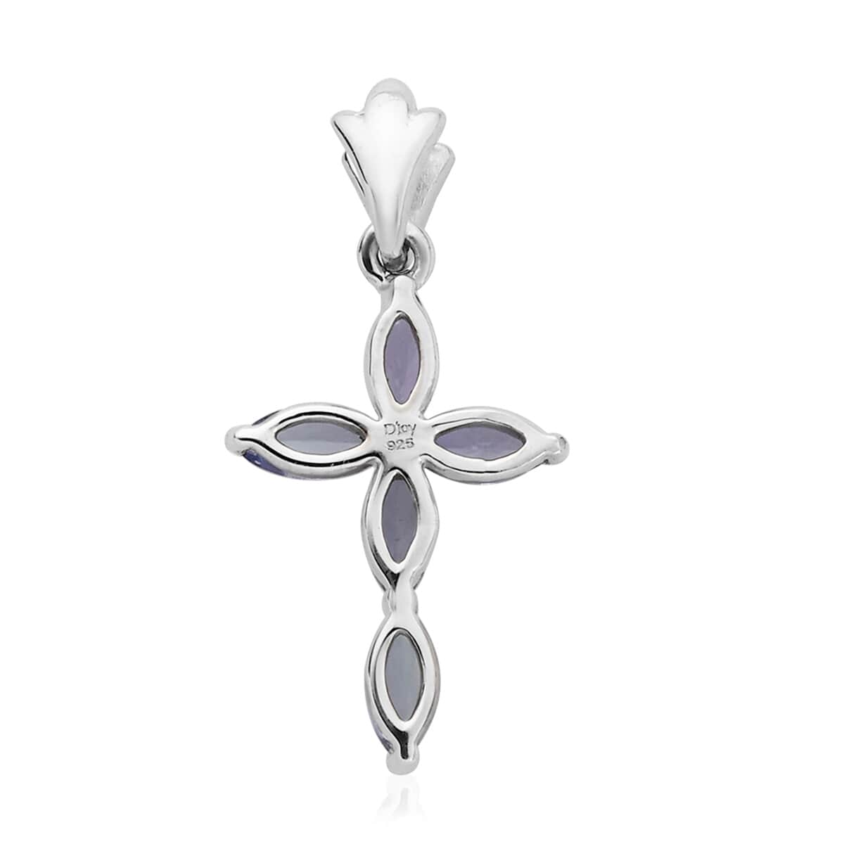Tanzanite Cross Pendant in Platinum Over Sterling Silver 0.65 ctw image number 3