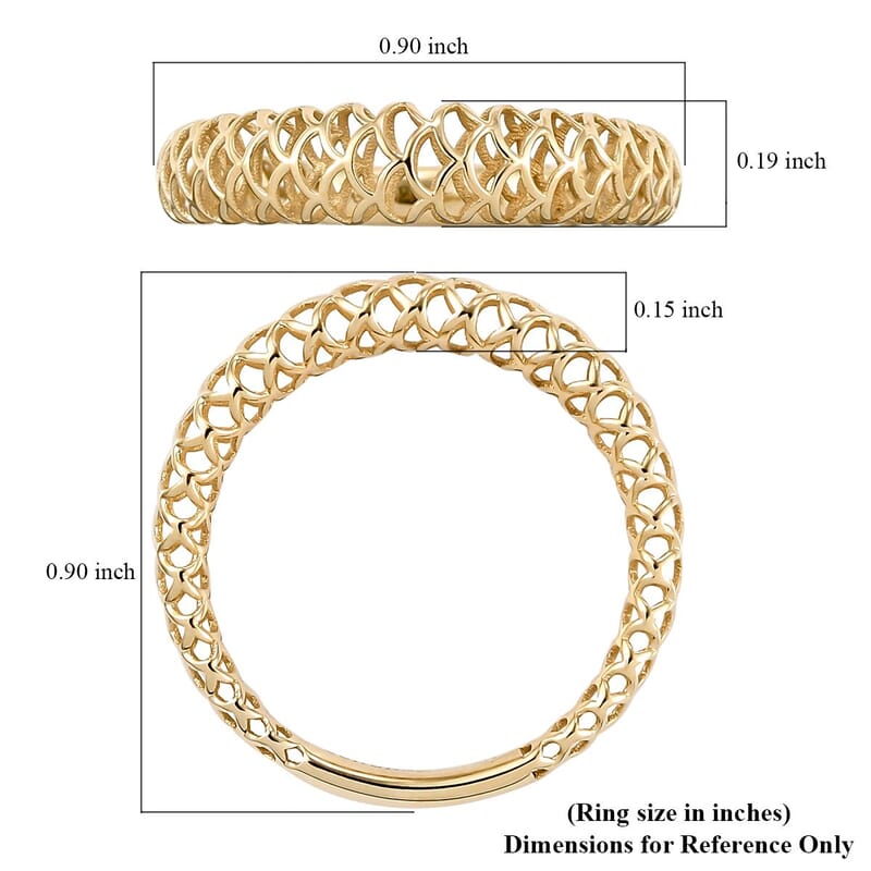 Mirage Collection Luxoro 10K Yellow Gold Band Ring (Size 8.0)