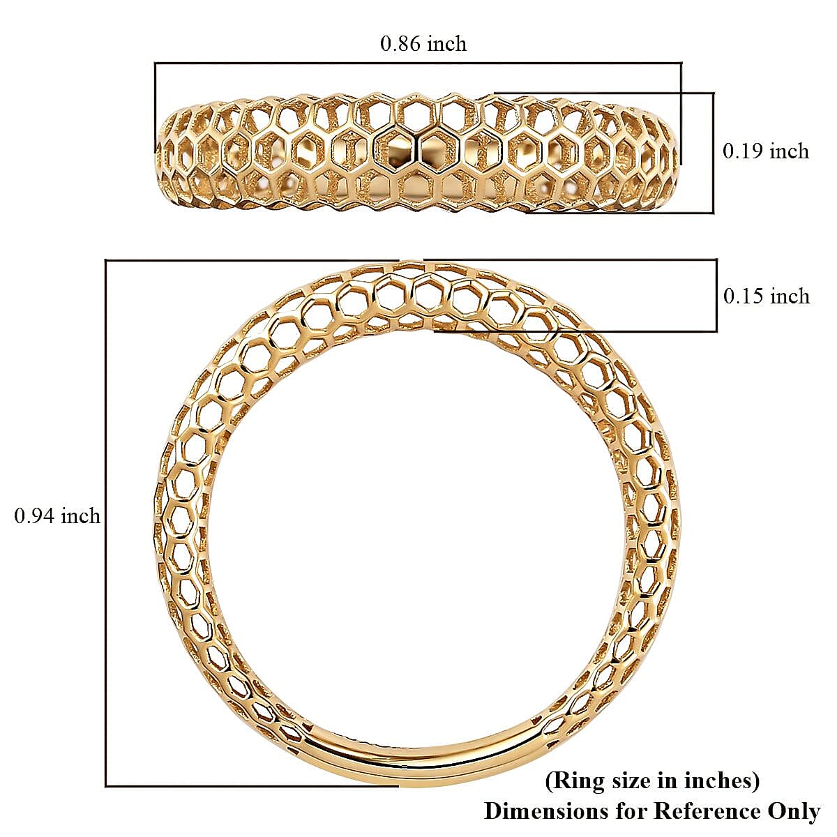 Mirage Collection Luxoro 10K Yellow Gold Band Ring (Size 8.0)