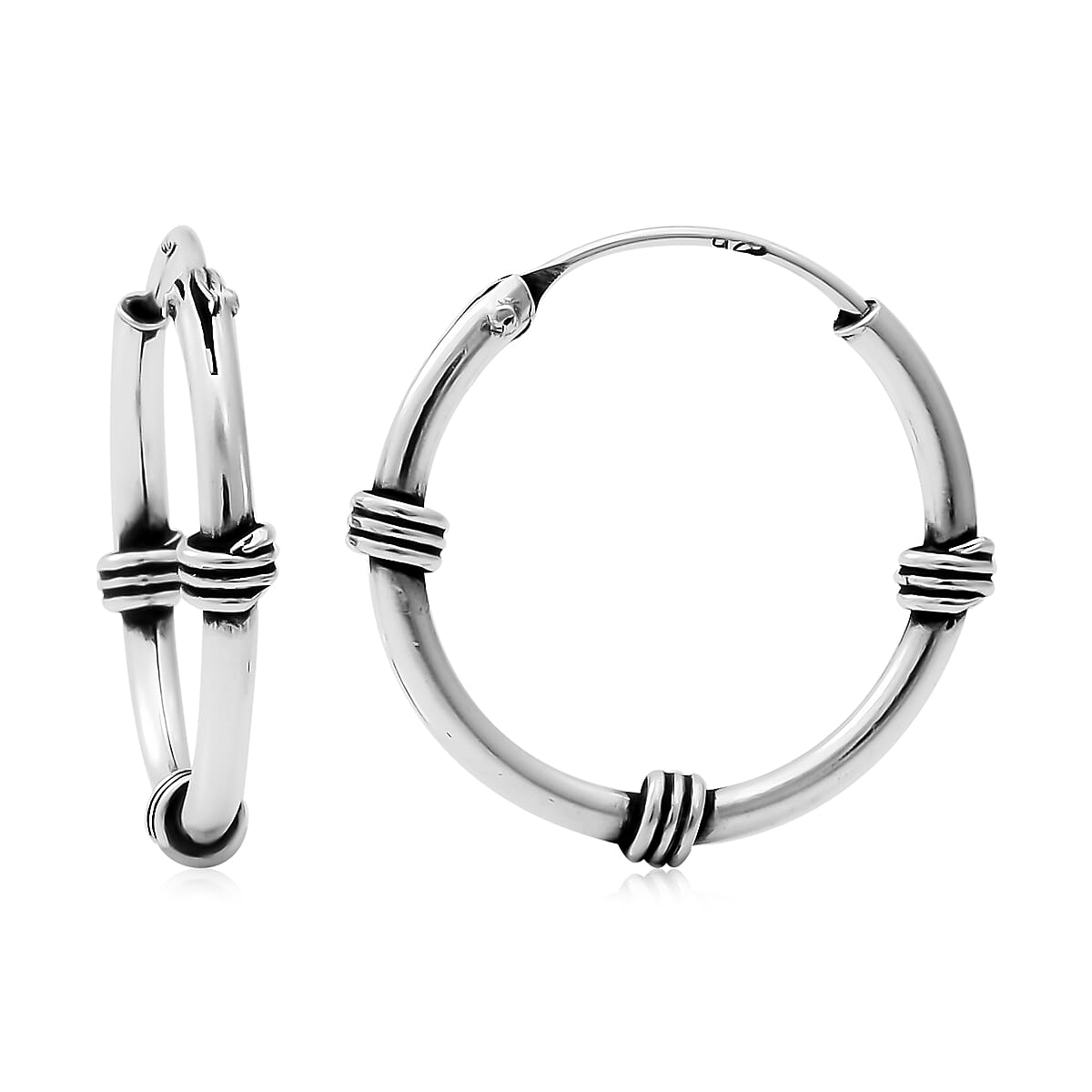 Sterling Silver Hoop Earrings 1.40 Grams