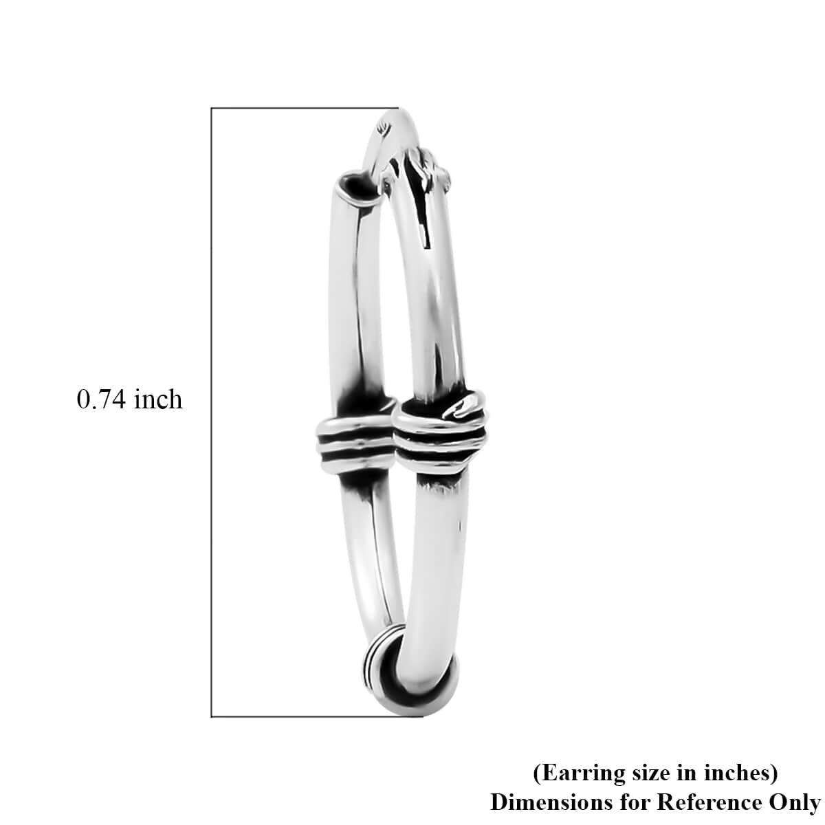 Sterling Silver Hoop Earrings 1.40 Grams image number 3