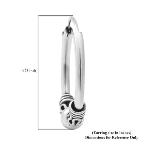 Sterling Silver Ball Hoop Earrings 1.60 Grams image number 3