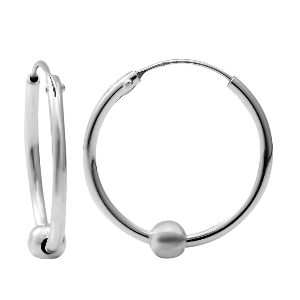 Sterling Silver Hoop Earrings 1.30 Grams image number 0