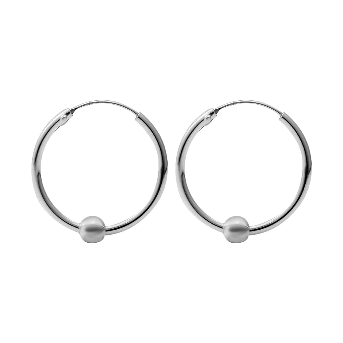 Sterling Silver Hoop Earrings 1.30 Grams image number 2