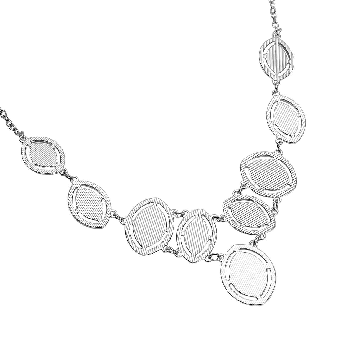 Opalite Necklace 18-20 Inches in Silvertone 125.00 ctw image number 4