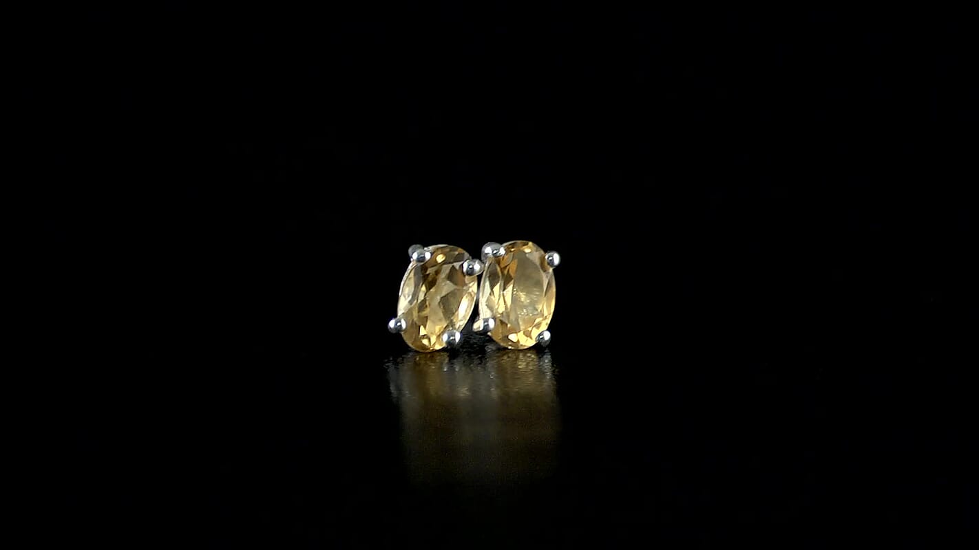 Natural Thai Black Spinel Solitaire Stud Earrings in Sterling Silver 2.00 ctw
