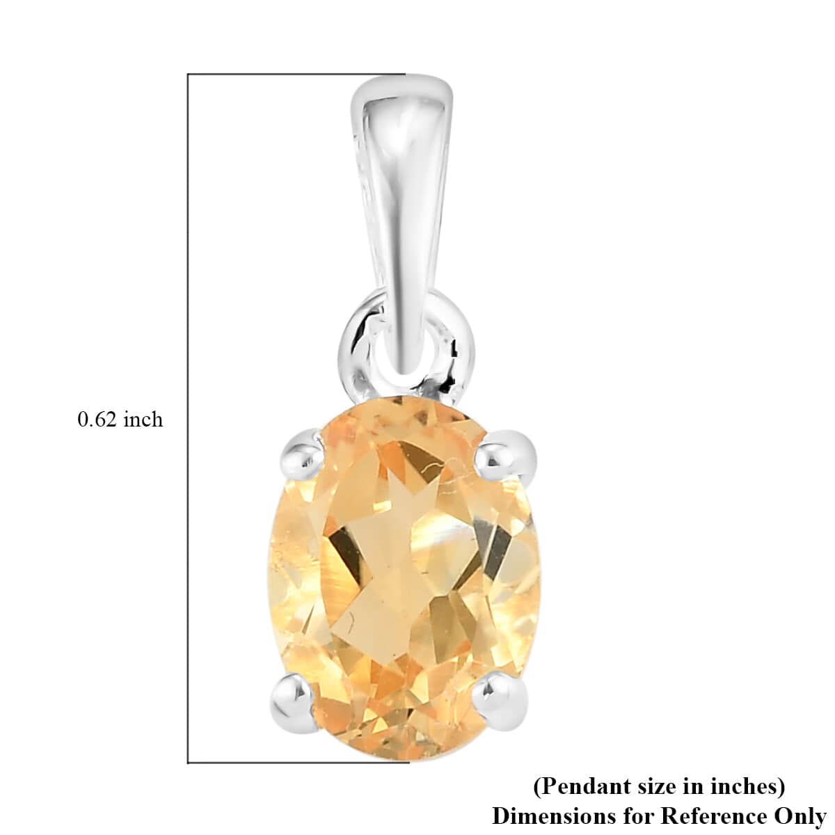 Brazilian Citrine Solitaire Pendant in Sterling Silver 1.15 ctw image number 4