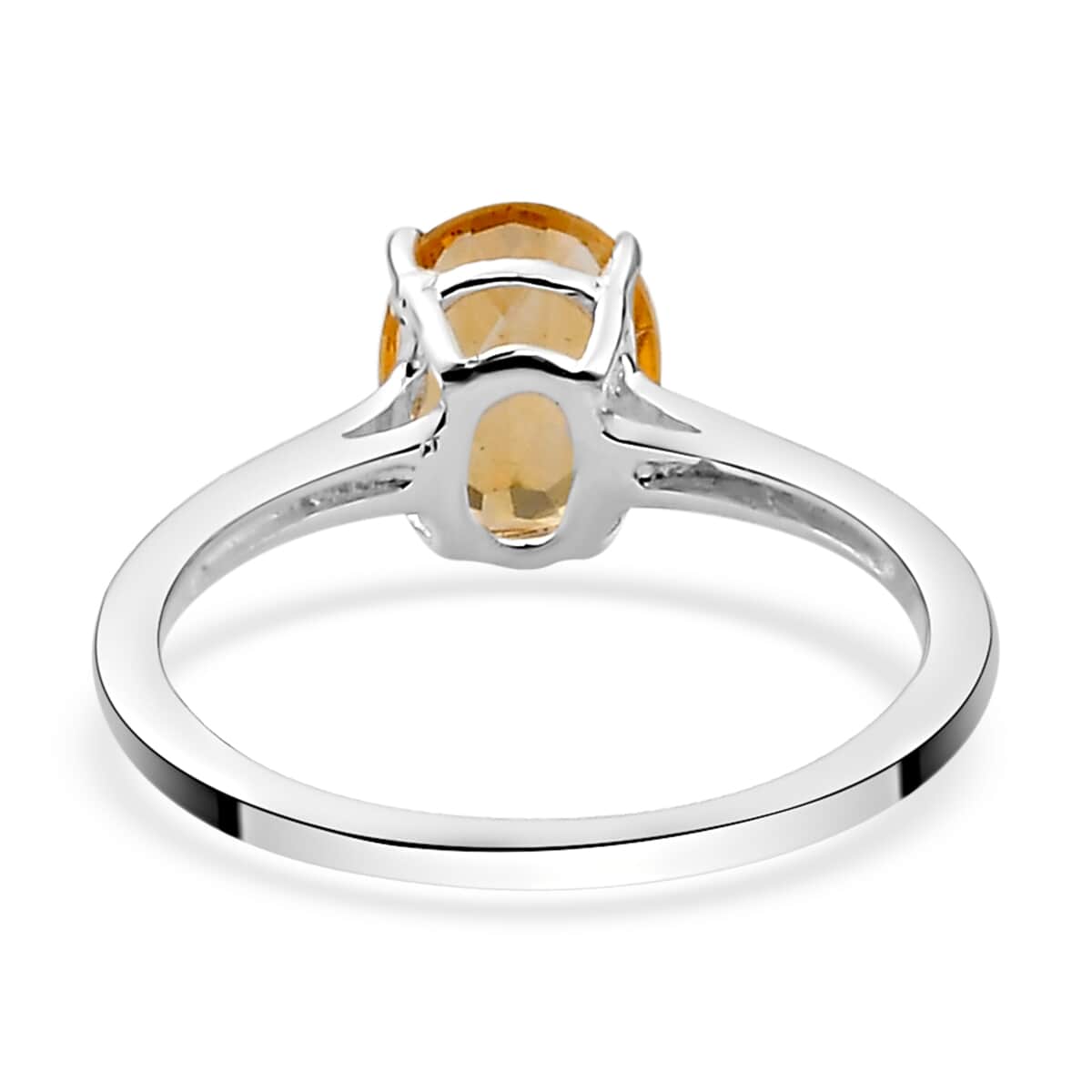 Brazilian Citrine Solitaire Ring in Sterling Silver (Size 10.0) 1.15 ctw image number 4