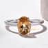 Brazilian Citrine Solitaire Ring in Sterling Silver (Size 7.0) 1.15 ctw image number 1