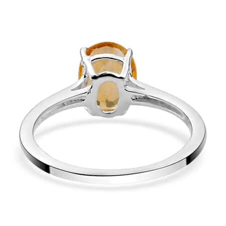 Brazilian Citrine Solitaire Ring in Sterling Silver (Size 7.0) 1.15 ctw image number 4