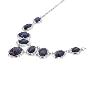 Sodalite 125.00 ctw Necklace in Silvertone 18-20 Inches