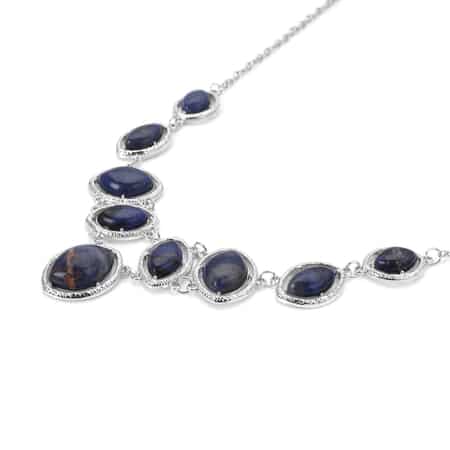 Sodalite Necklace 18-20 Inches in Silvertone 125.00 ctw image number 3