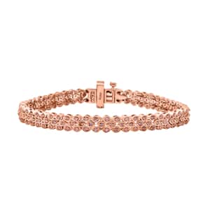 Uncut Natural Pink Diamond Tennis Bracelet in Vermeil Rose Gold Over Sterling Silver (7.25 In) 1.00 ctw