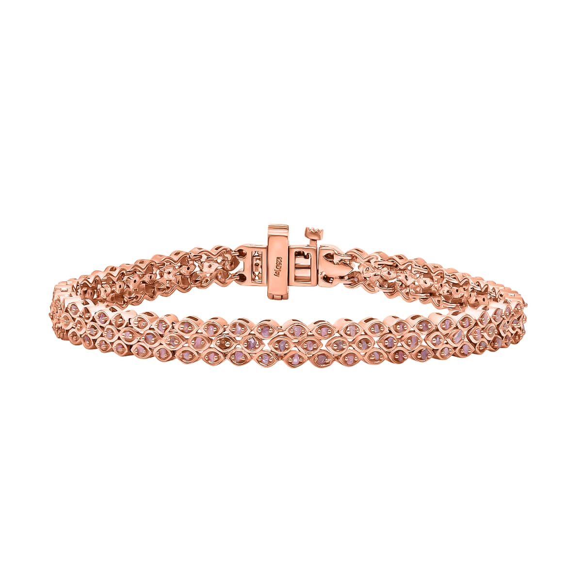 Uncut Natural Pink Diamond Tennis Bracelet in Vermeil Rose Gold Over Sterling Silver (7.25 In) 1.00 ctw image number 0