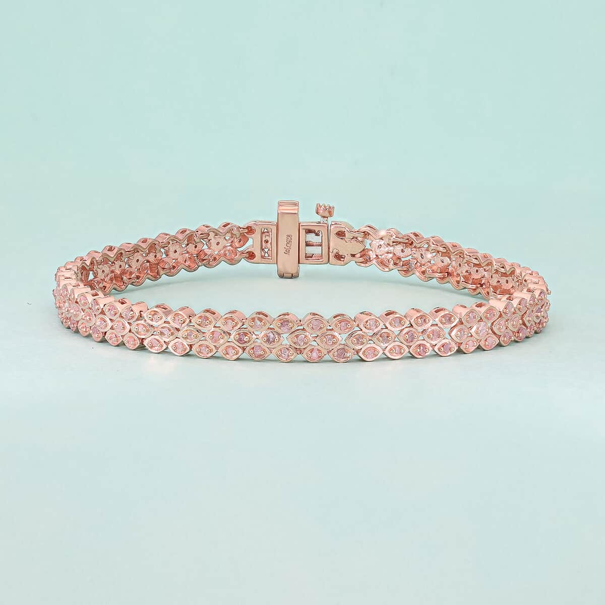 Uncut Natural Pink Diamond Tennis Bracelet in Vermeil Rose Gold Over Sterling Silver (7.25 In) 1.00 ctw image number 1