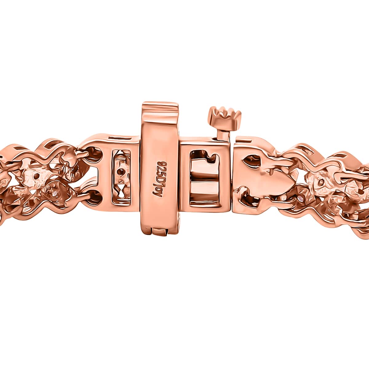 Uncut Natural Pink Diamond Tennis Bracelet in Vermeil Rose Gold Over Sterling Silver (7.25 In) 1.00 ctw image number 3