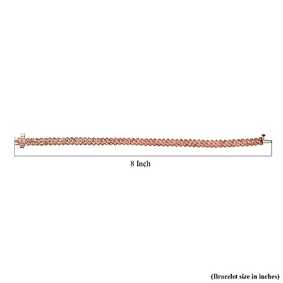 Uncut Natural Pink Diamond Tennis Bracelet in Vermeil Rose Gold Over Sterling Silver (7.25 In) 1.00 ctw