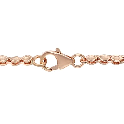 Uncut Natural Pink Diamond Tennis Necklace 16 Inches in Vermeil Rose Gold Over Sterling Silver 1.50 ctw