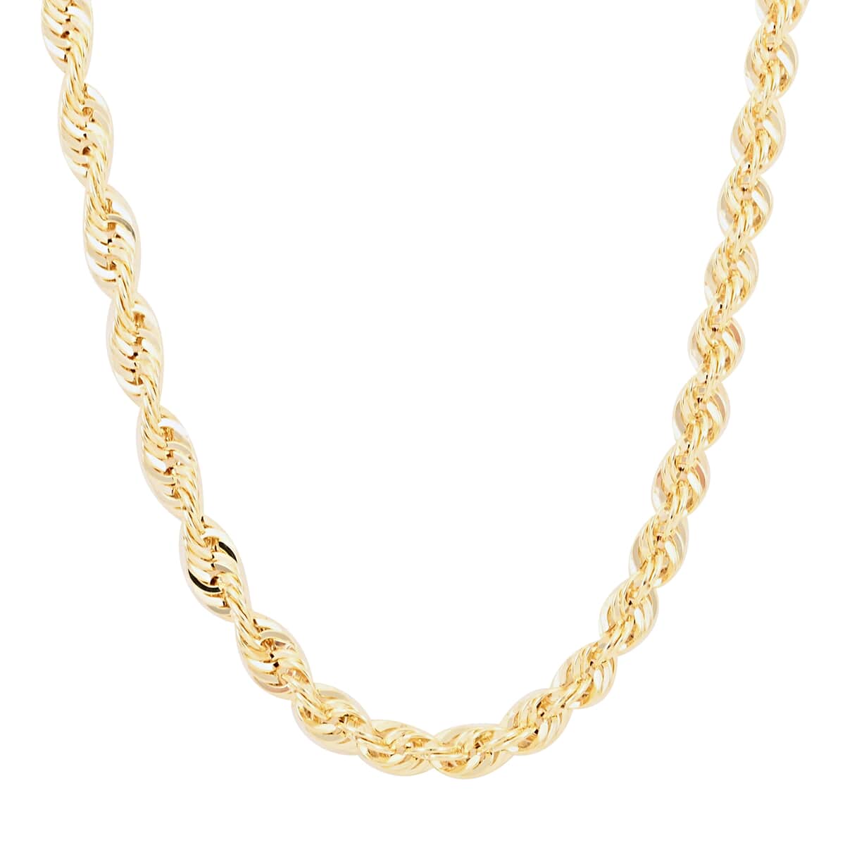 California Closeout Deal 10K Yellow Gold 4mm Laser Rope Necklace 18 Inches 5.30 Grams image number 0
