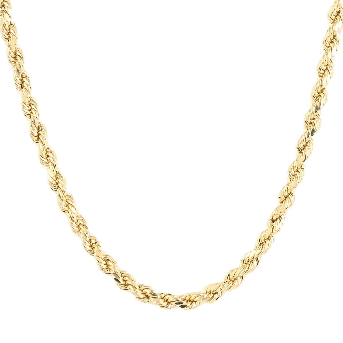 CALIFORNIA CLOSEOUT DEAL 10K Yellow Gold 4mm Diamond Cut Rope Necklace 18 Inches 7.25 Grams (Shipped in 3-4 Business Days) image number 0