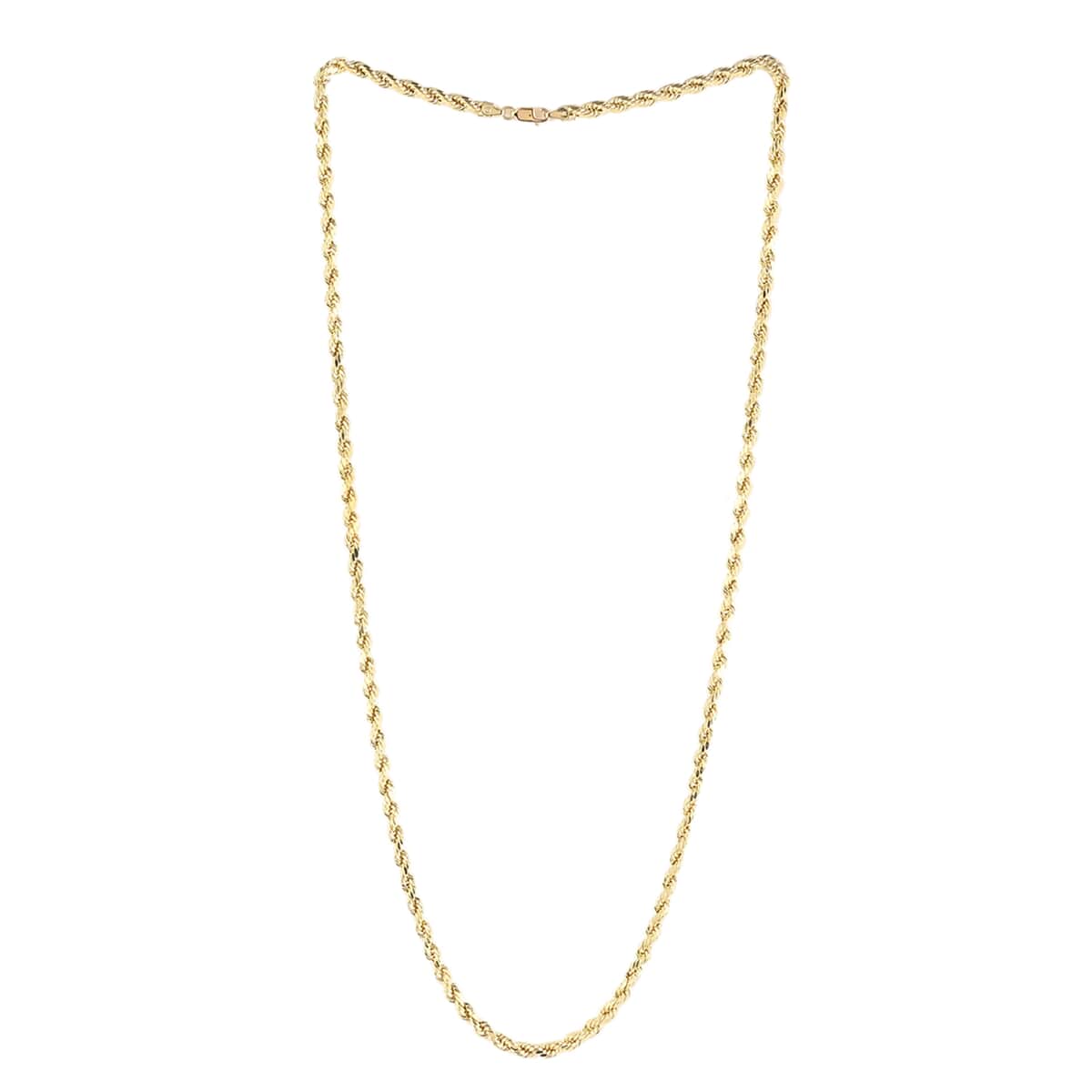 CALIFORNIA CLOSEOUT DEAL 10K Yellow Gold 4mm Diamond Cut Rope Necklace 18 Inches 7.25 Grams (Shipped in 3-4 Business Days) image number 1