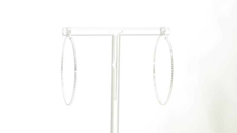 Sterling Silver Diamond-cut Hoop Earrings 2.50 Grams