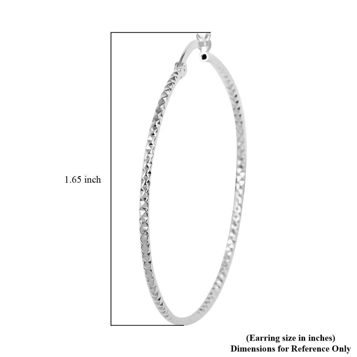 Sterling Silver Diamond-cut Hoop Earrings 2.50 Grams image number 4