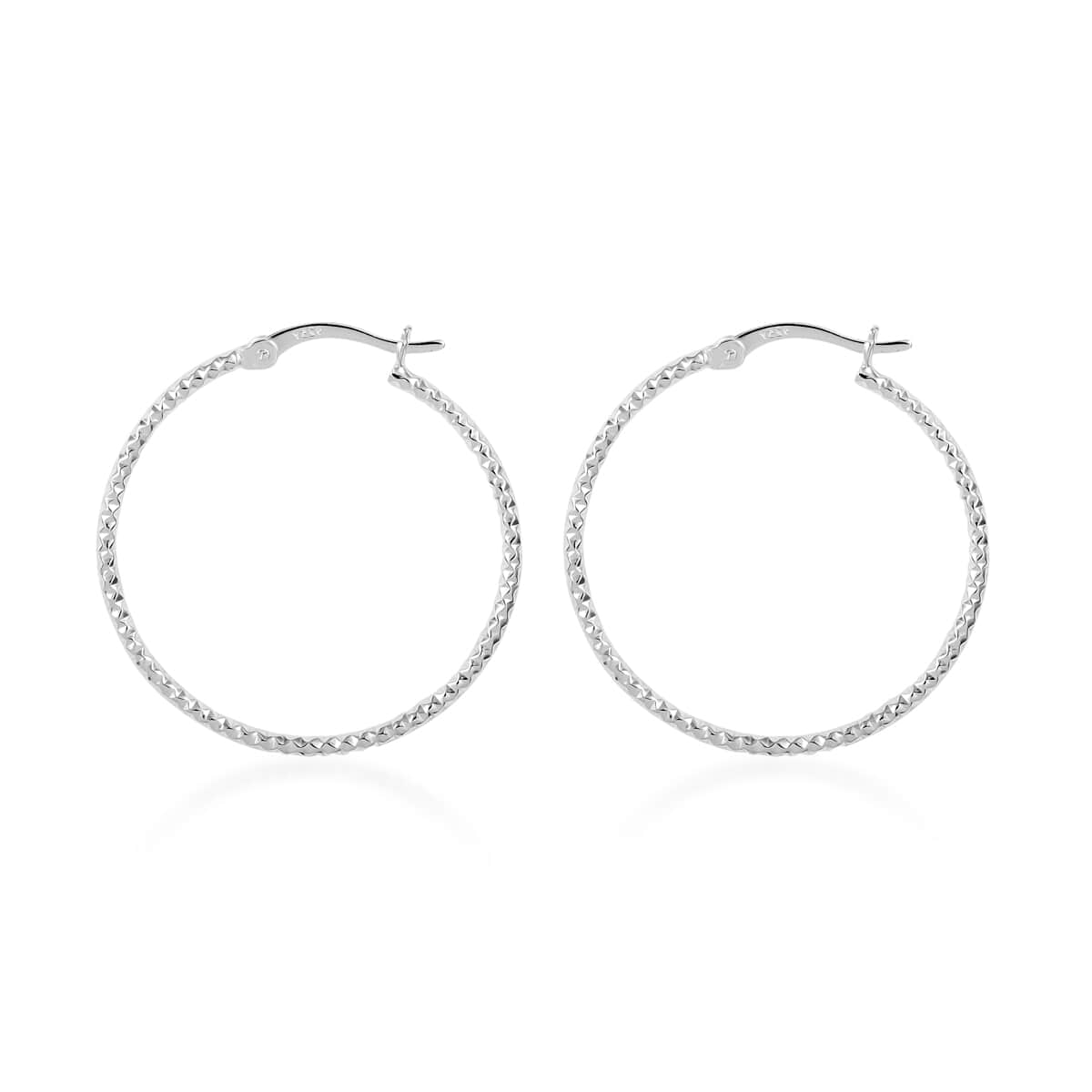 Sterling Silver Hoop Earrings 2.30 Grams image number 3