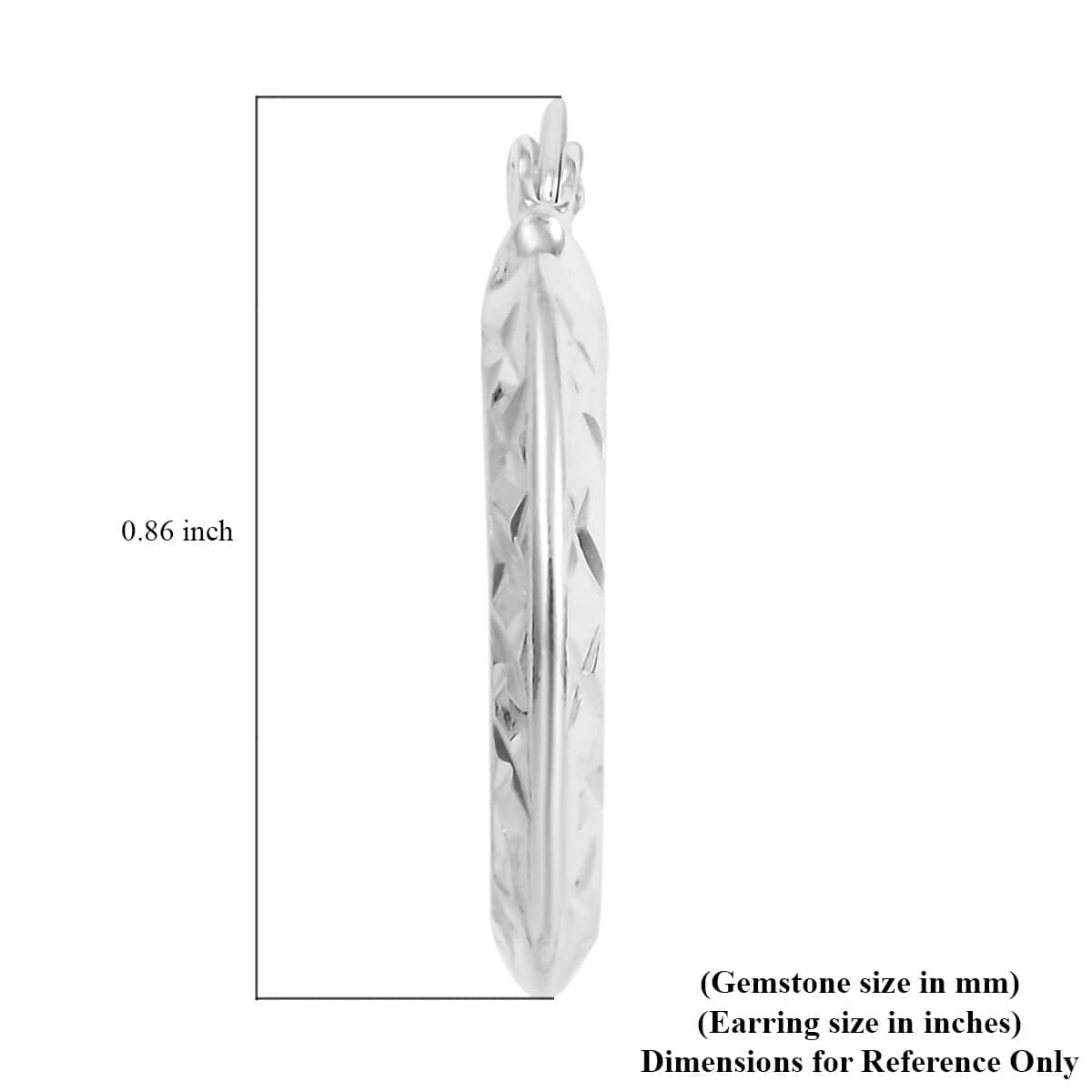 Sterling Silver Diamond-Cut Hoop Earrings 2 Grams image number 4