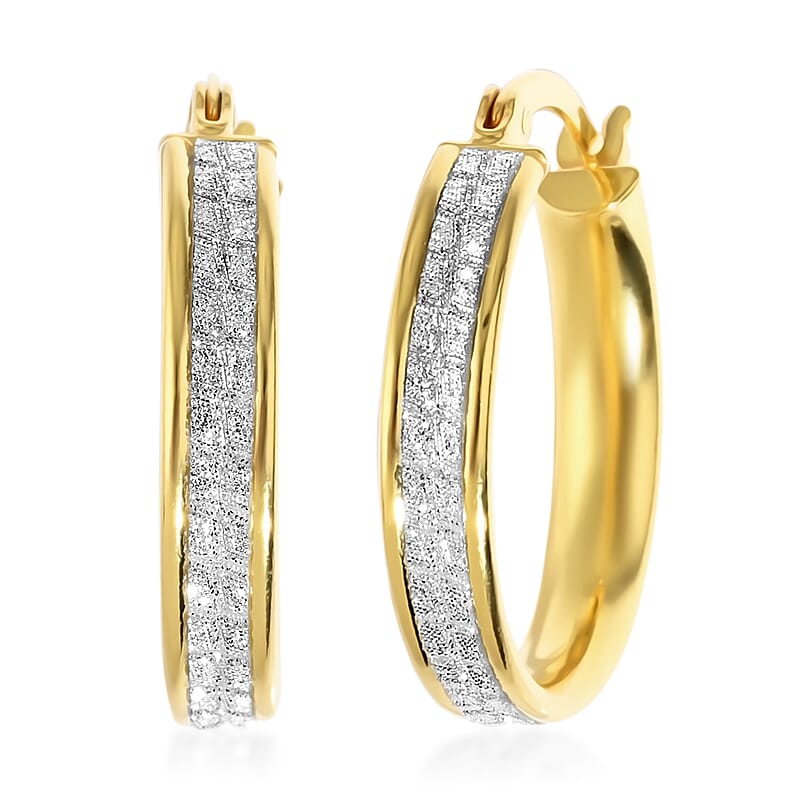 14K Yellow Gold Over Sterling Silver Hoop Earrings 2.20 Grams